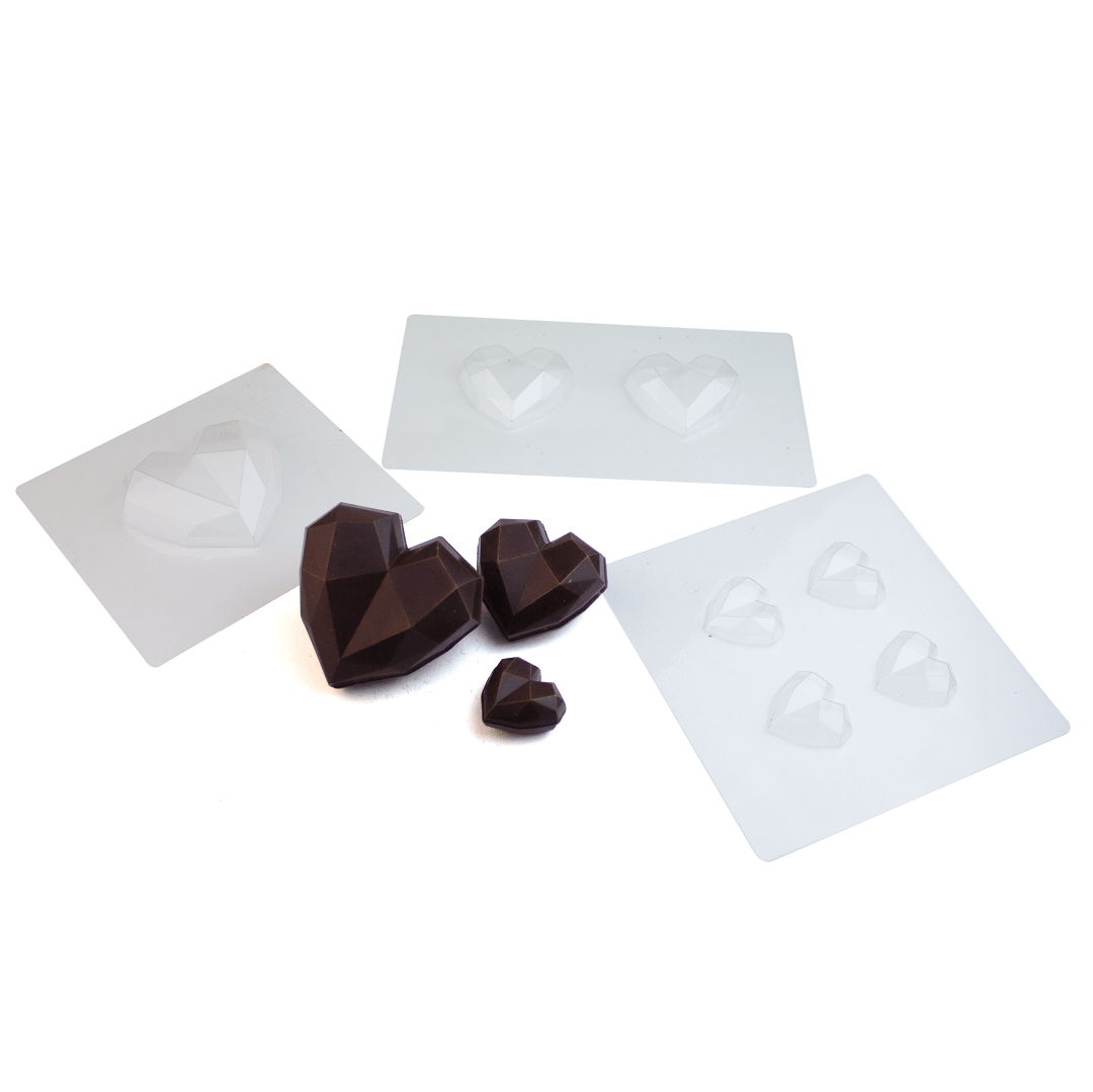 картинка Набор сердец с гранями, фигурки, формы пластиковые, 3 шт от магазина KADZAMA