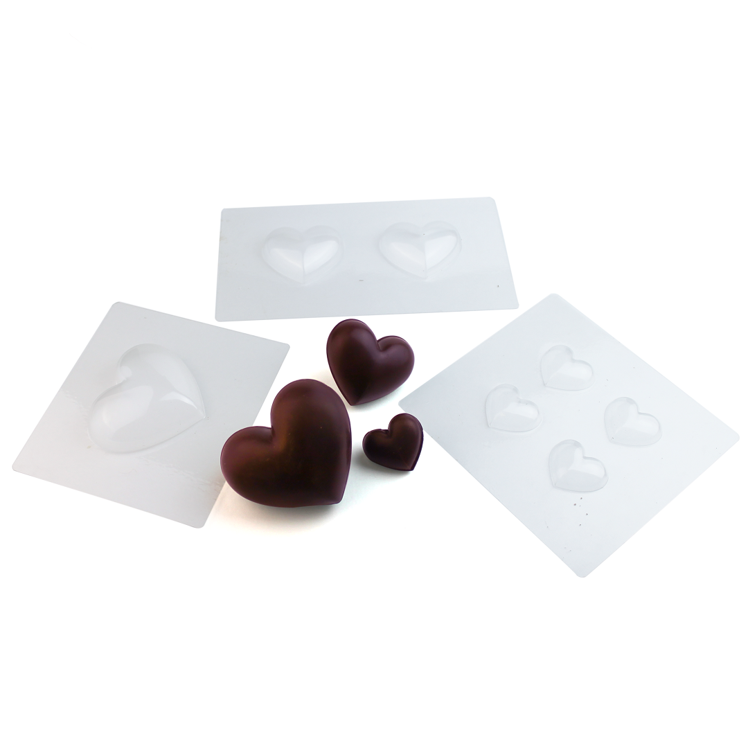 картинка Набор гладких сердец, фигурки, формы пластиковые, 3 шт от магазина KADZAMA
