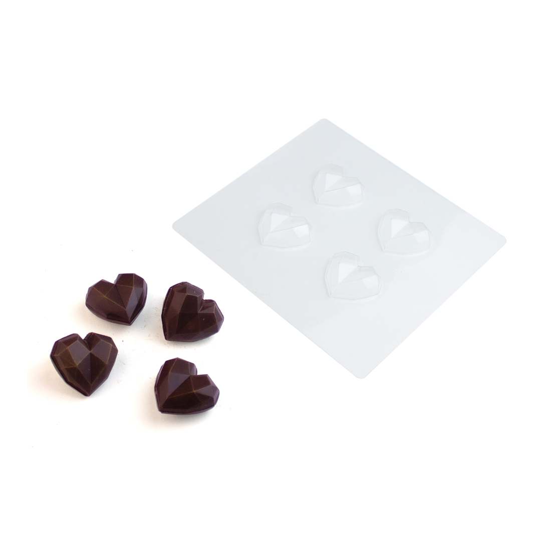 картинка Сердце с гранями малое, фигурка, форма пластиковая от магазина KADZAMA